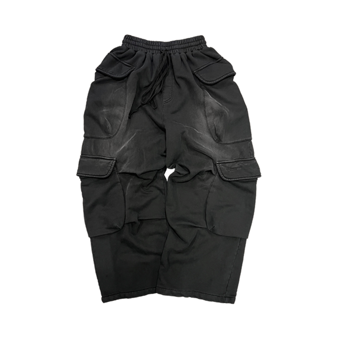 UMCM78BK Undermycar Mu.78 Anti Fxxking Logo Play Brush Washed Multi Cargo Pants Black