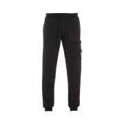 Stone Island 64551 Garment Dyed Cotton Fleece Cargo Sweatpants Black - 23FW