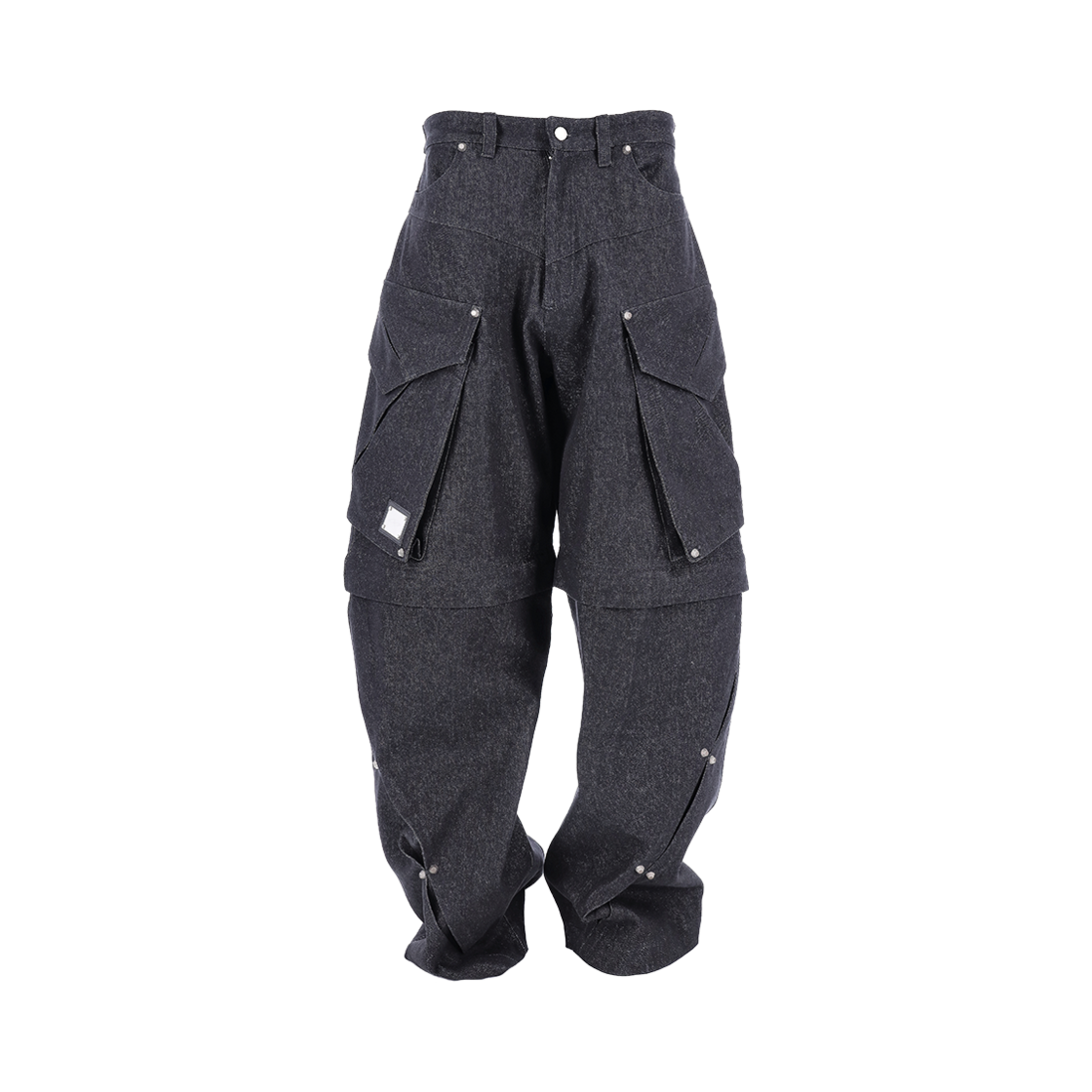에르 바이 에러리스트 스카 디테쳐블 카고 데님 팬츠 블랙(ERR BY ERRORIST Scar Detachable Cargo Denim Pants Black)