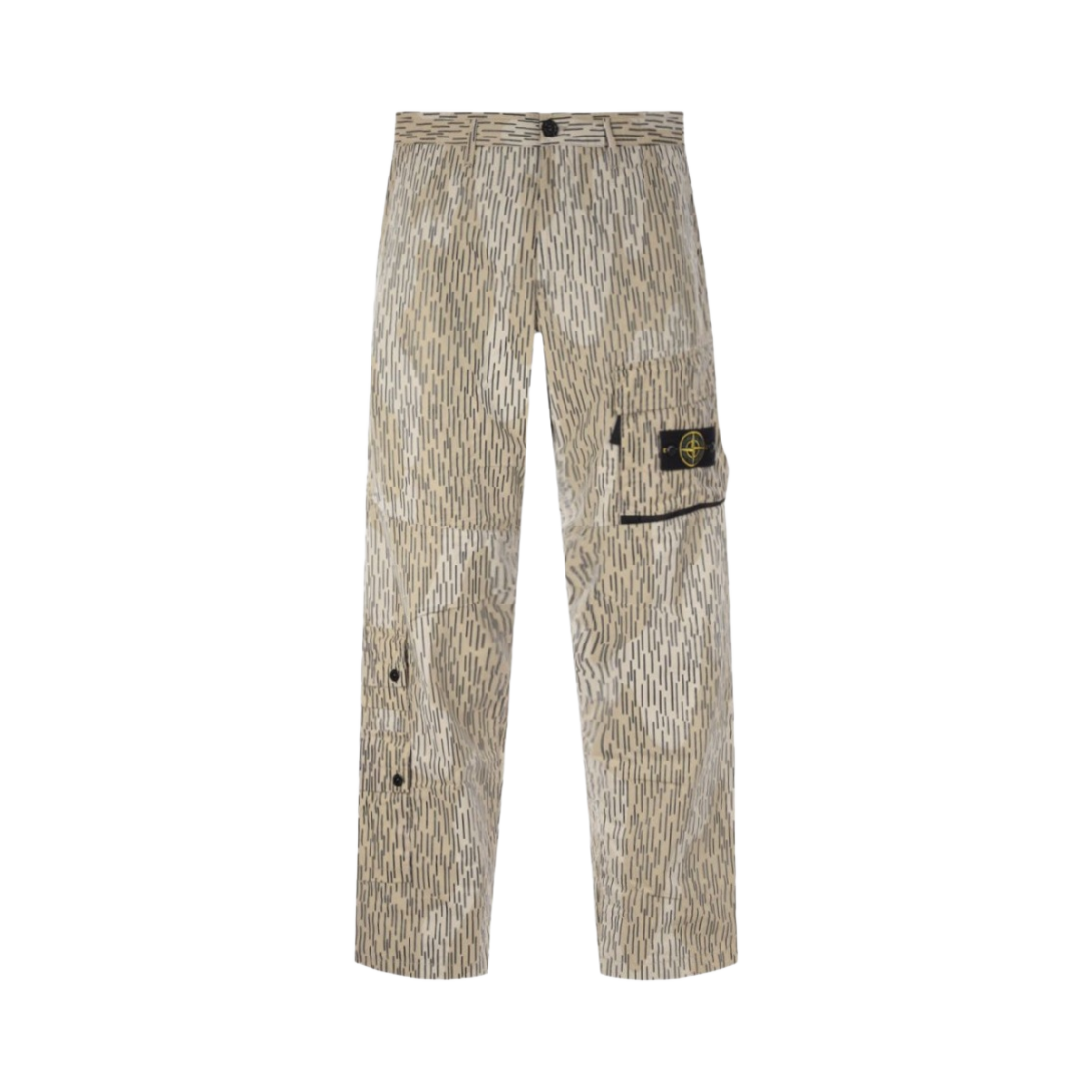 스톤 아일랜드 306E2 나슬란 라이트 레인 카모 프린트 카고 팬츠 에크루 - 21FW