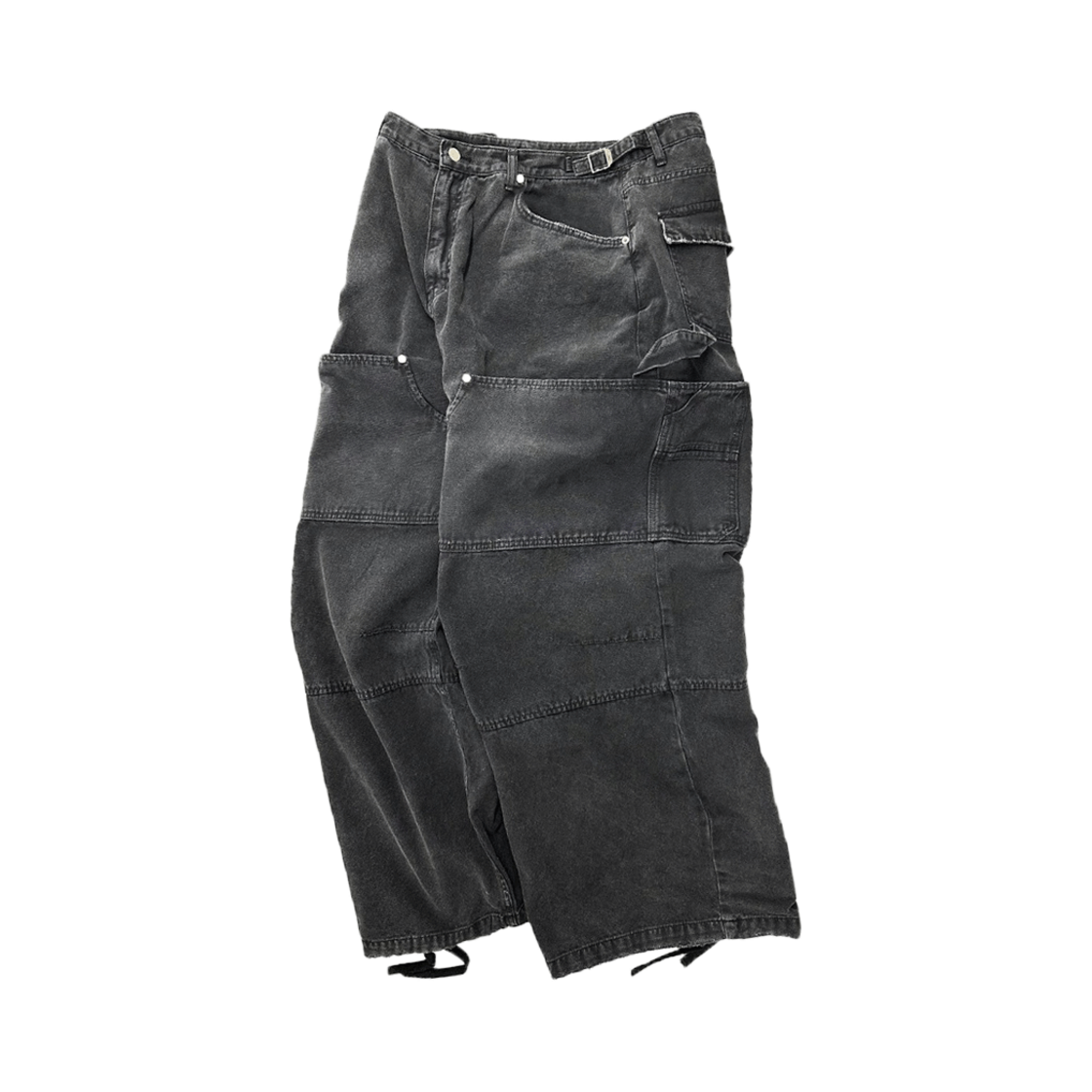 논노드 더블니 커버 팬츠 빈티지 블랙(Nonnod Double knee cover pants Vintage black)