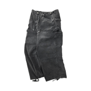 Nonnod Double knee cover pants Vintage black