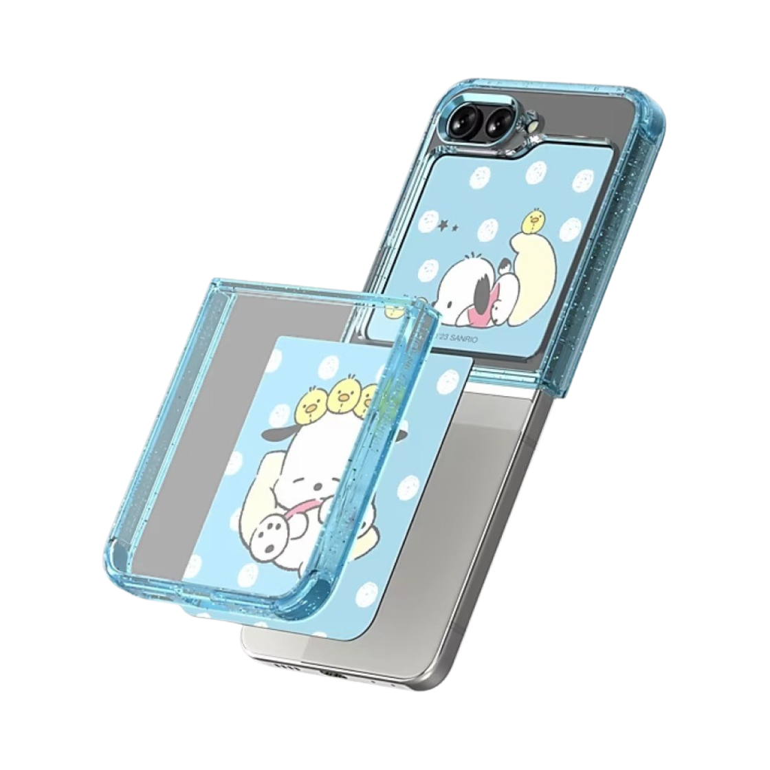 삼성 갤럭시 Z 플립5 포차코 수트 케이스 & 플립 수트 카드 스카이 블루(Samsung Galaxy Z Flip5 Porchaco Suit Case & Flip Suit Card Sky Blue) - 2