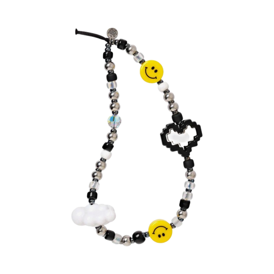 - String Ting Pixel Love Monochrome Wristlet Phone Strap