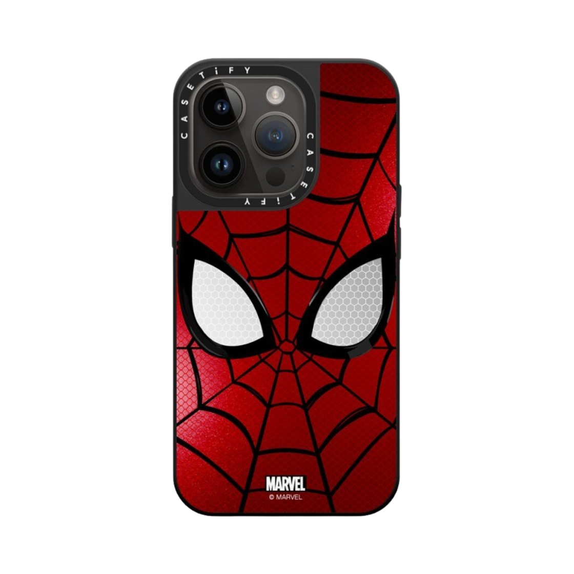 케이스티파이 x 마블 아이폰 스파이더맨 마스크 맥세이프 미러 케이스 실버 미러 블랙 범퍼(Casetify x Marvel iPhone Spider-Man Mask Magsafe Mirror Case Silver Mirror Black Bumper) - 3