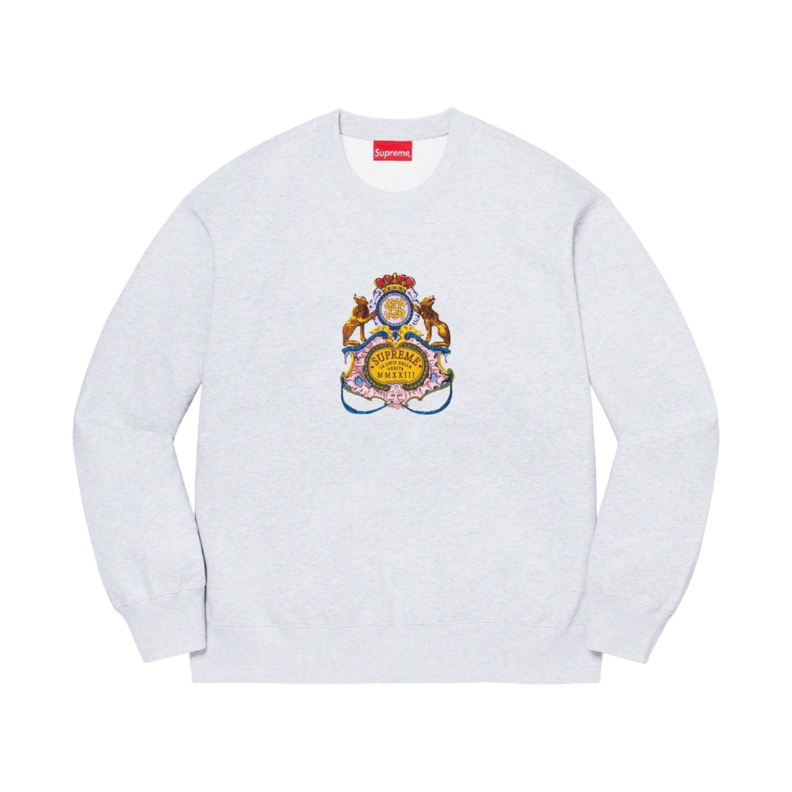 슈프림 크레스트 크루넥 애쉬 그레이 - 23SS(Supreme Crest Crewneck Ash Grey - 23SS) - 1