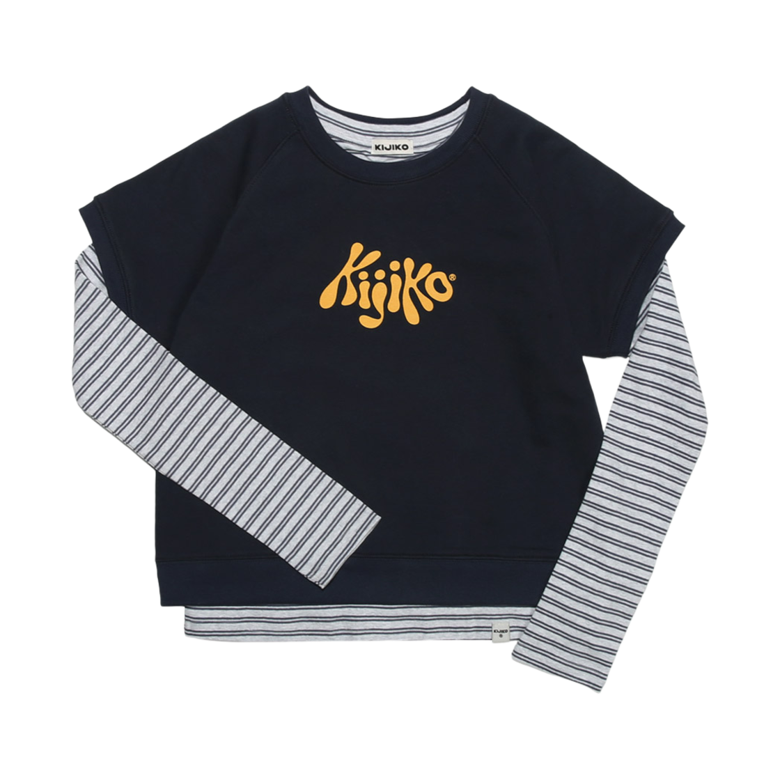 키지코 레이어드 스웻셔츠 세트 네이비(KIJIKO Layered Sweatshirt Set Navy) - 1
