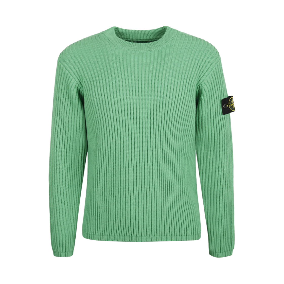 스톤 아일랜드 517C2 풀 립 퓨어 울 크루넥 니트 브라이트 그린 - 21FW(Stone Island 517C2 Full Rib Pure Wool Crewneck Knit Bright Green - 21FW) - 1