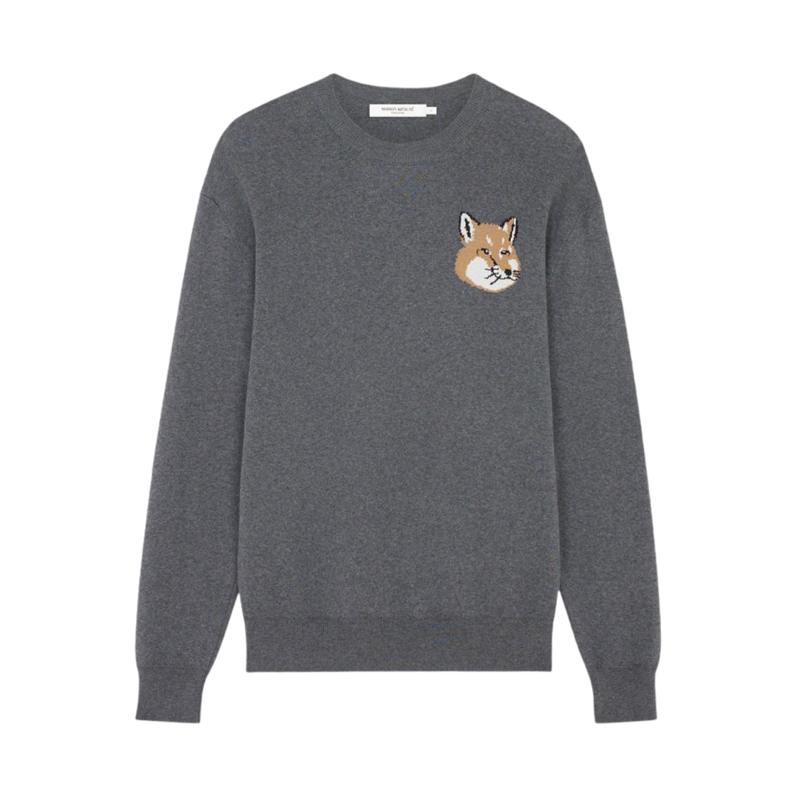 메종 키츠네 미니 폭스 헤드 인타르시아 컴포트 점퍼 다크 그레이 멜란지(Maison Kitsune Mini Fox Head Intarsia Comfort Jumper Dark Grey Melange)