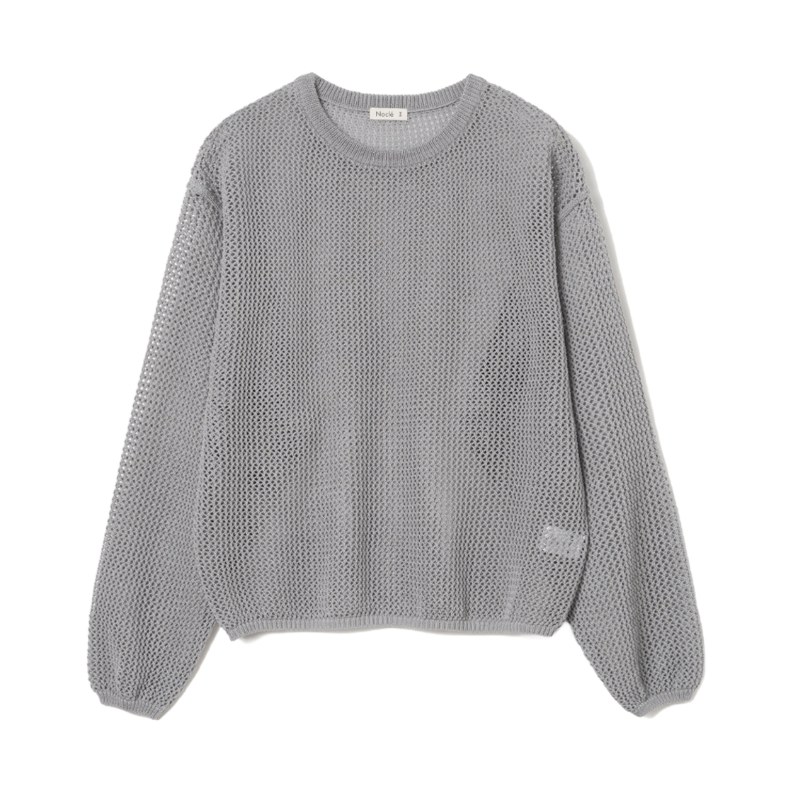 노클 러프 네트 니트 그레이