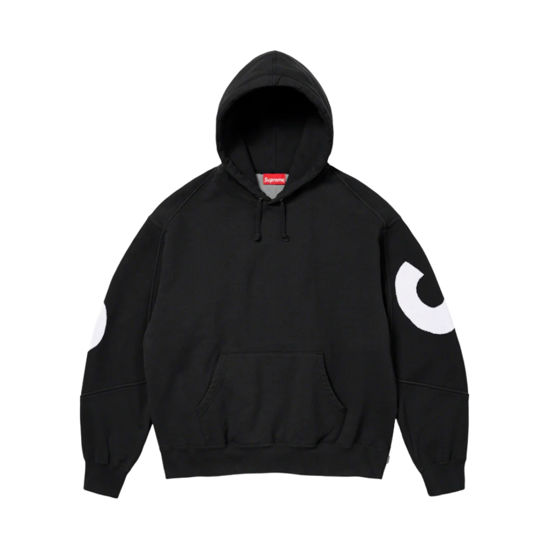 슈프림 빅 로고 자카드 후드 스웨트셔츠 블랙 - 23FW