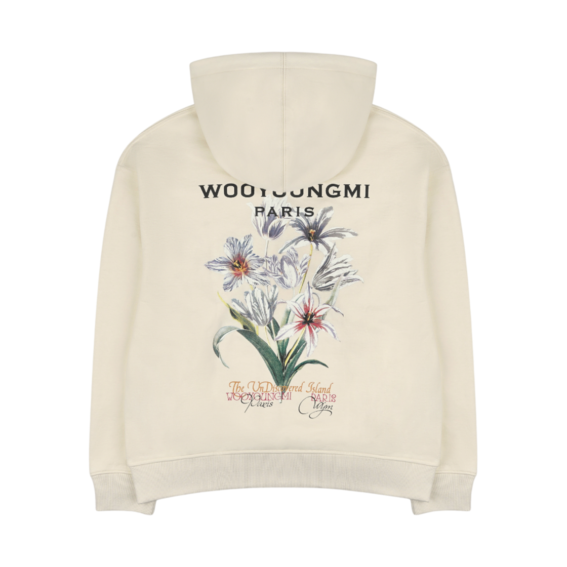 W241TS36733I Wooyoungmi Flower Back Logo Hoodie Ivory - 24SS