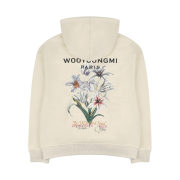 Wooyoungmi Flower Back Logo Hoodie Ivory - 24SS