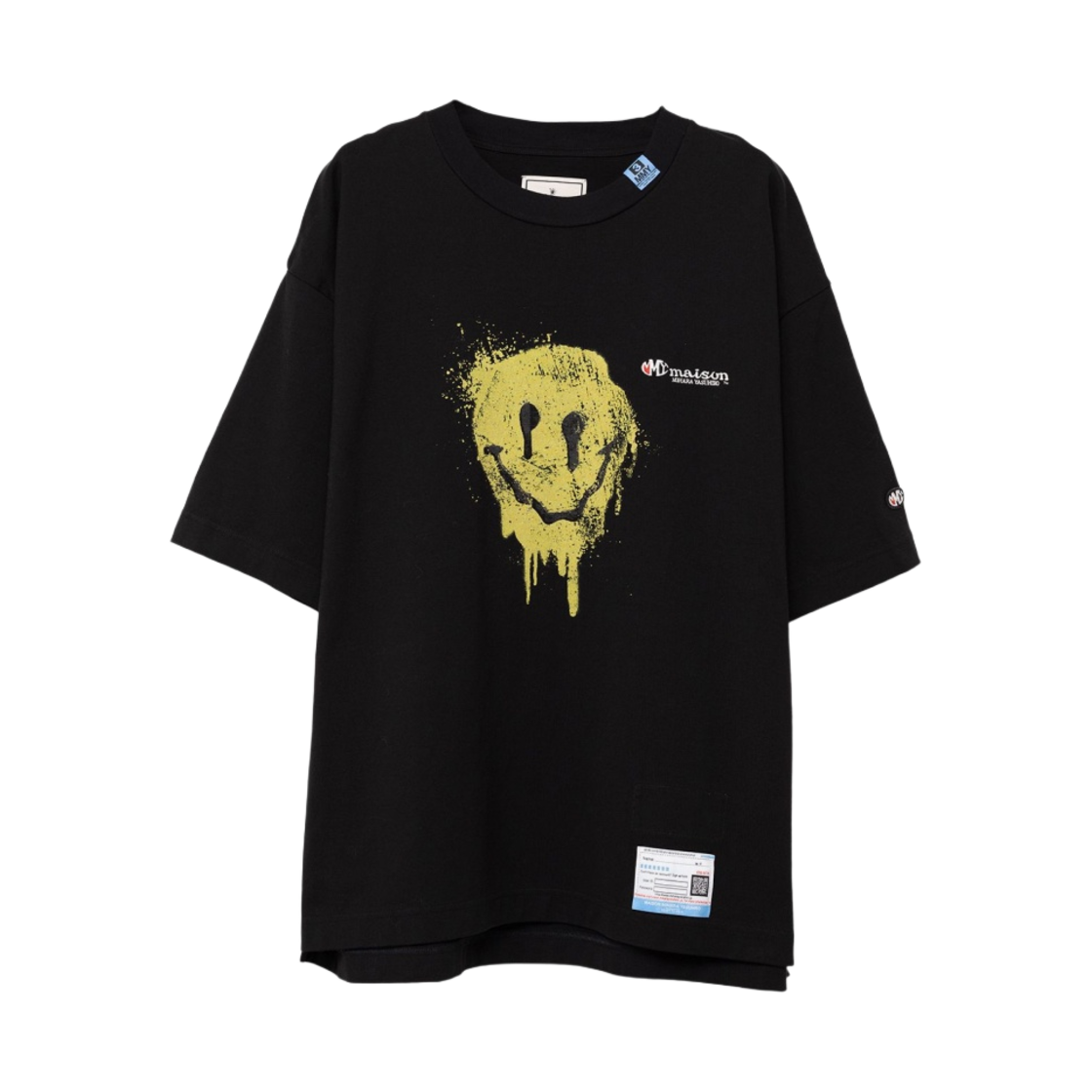 메종 미하라 야스히로 스마일리 페이스 프린티드 티셔츠 블랙(Maison Mihara Yasuhiro Smily Face Printed T-Shirt Black)
