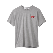 Play Comme des Garcons Double Heart T-Shirt Grey