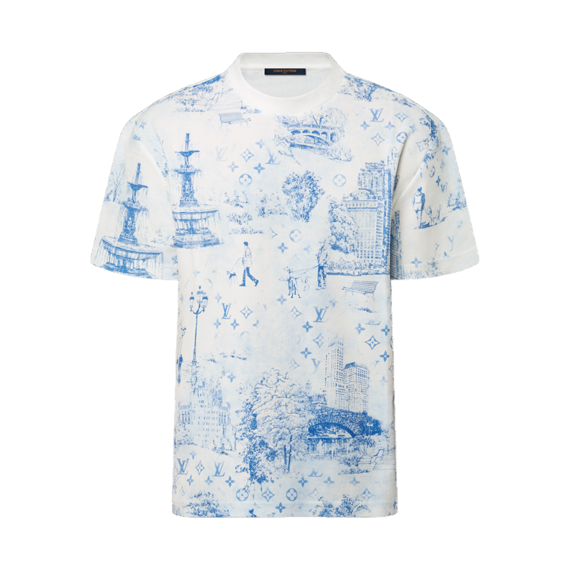 루이비통 프린티드 코튼 피케 티셔츠 밀키 화이트(Louis Vuitton Printed Cotton Pique T-Shirt Milky White)