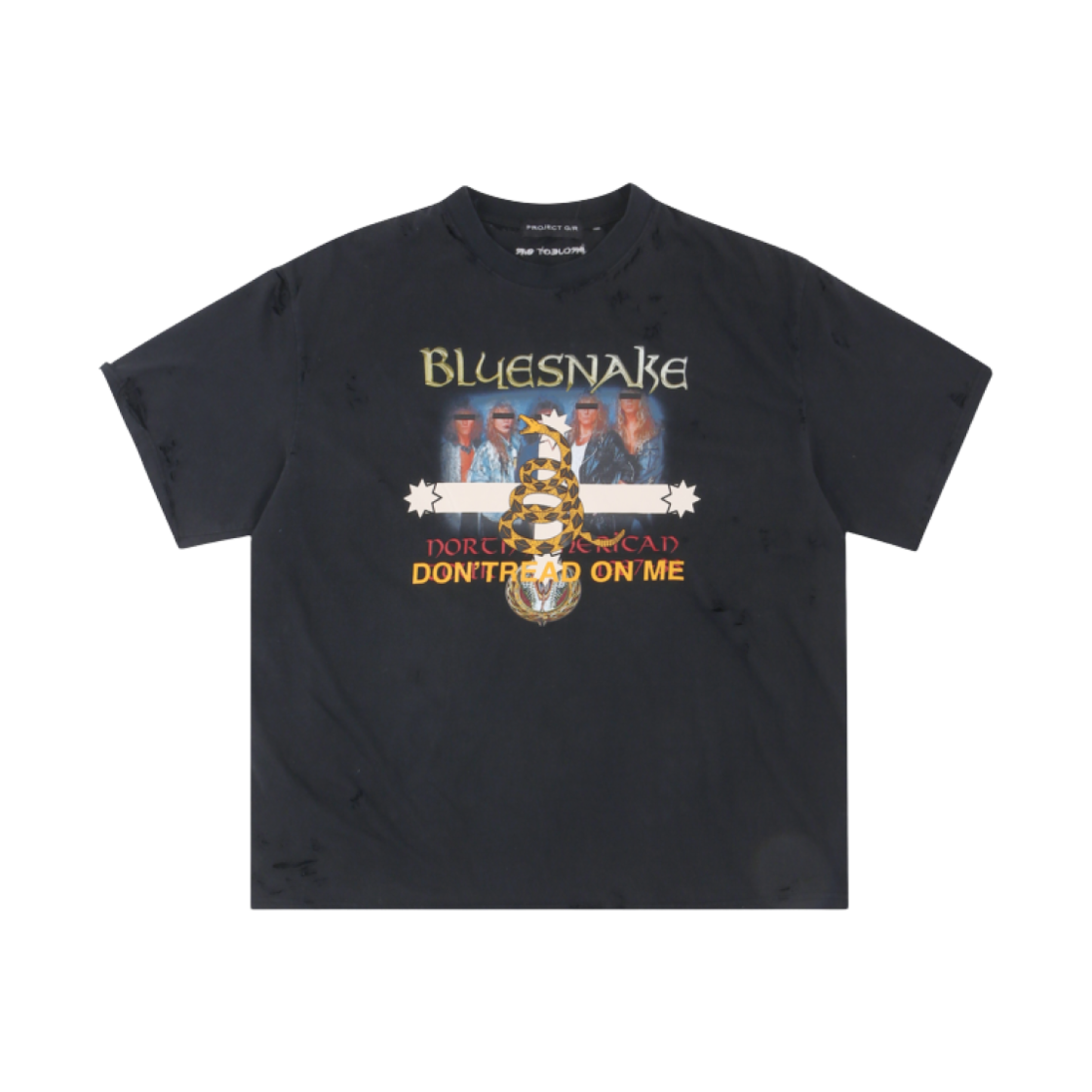 프로젝트 G/R 블루스네이크 워시드 티셔츠 블랙(Project G/R Bluesnake Washed T-Shirt Black) - 1