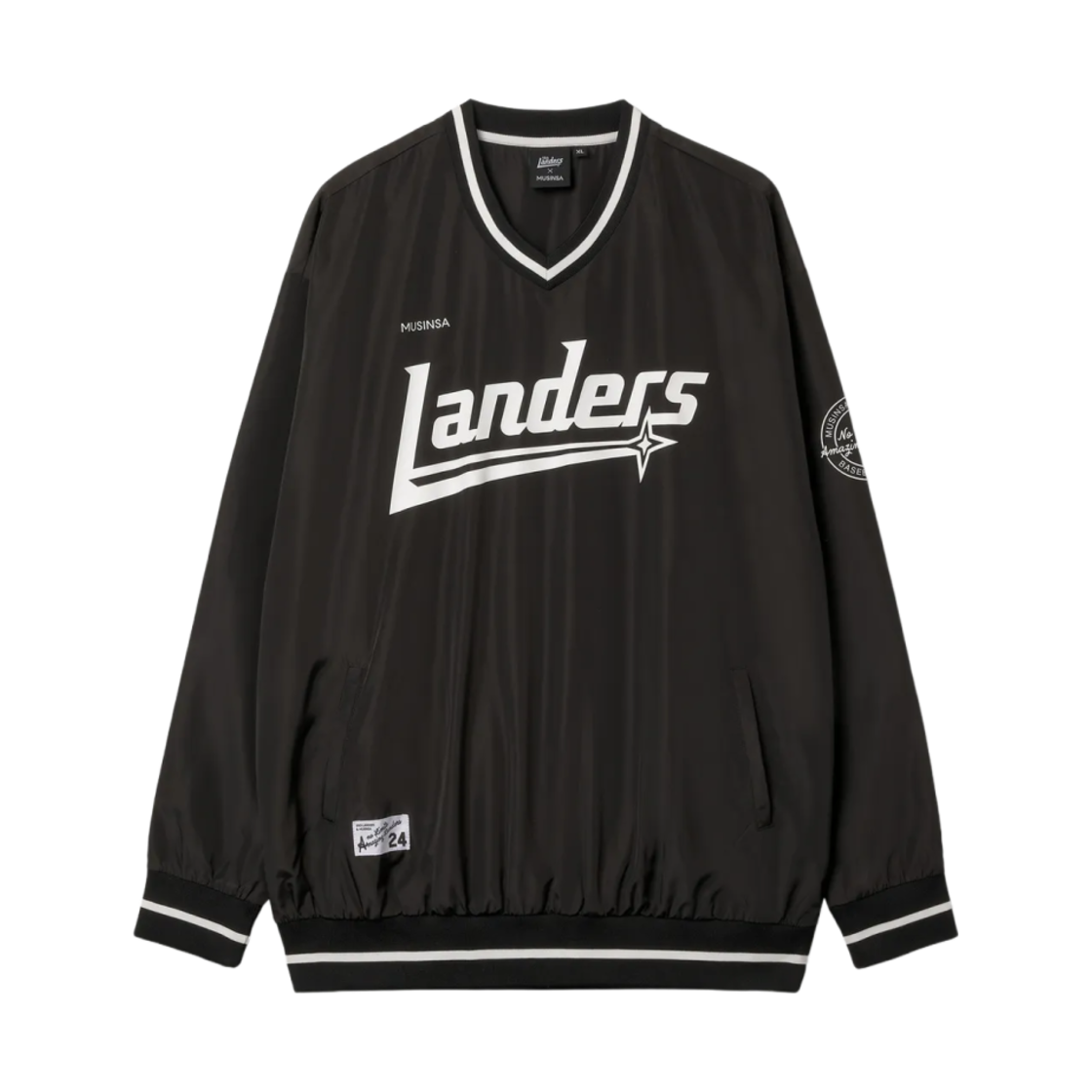 SSG 랜더스 24 우븐 롱슬리브 블랙(SSG Landers 24 Woven Long Sleeve Black)