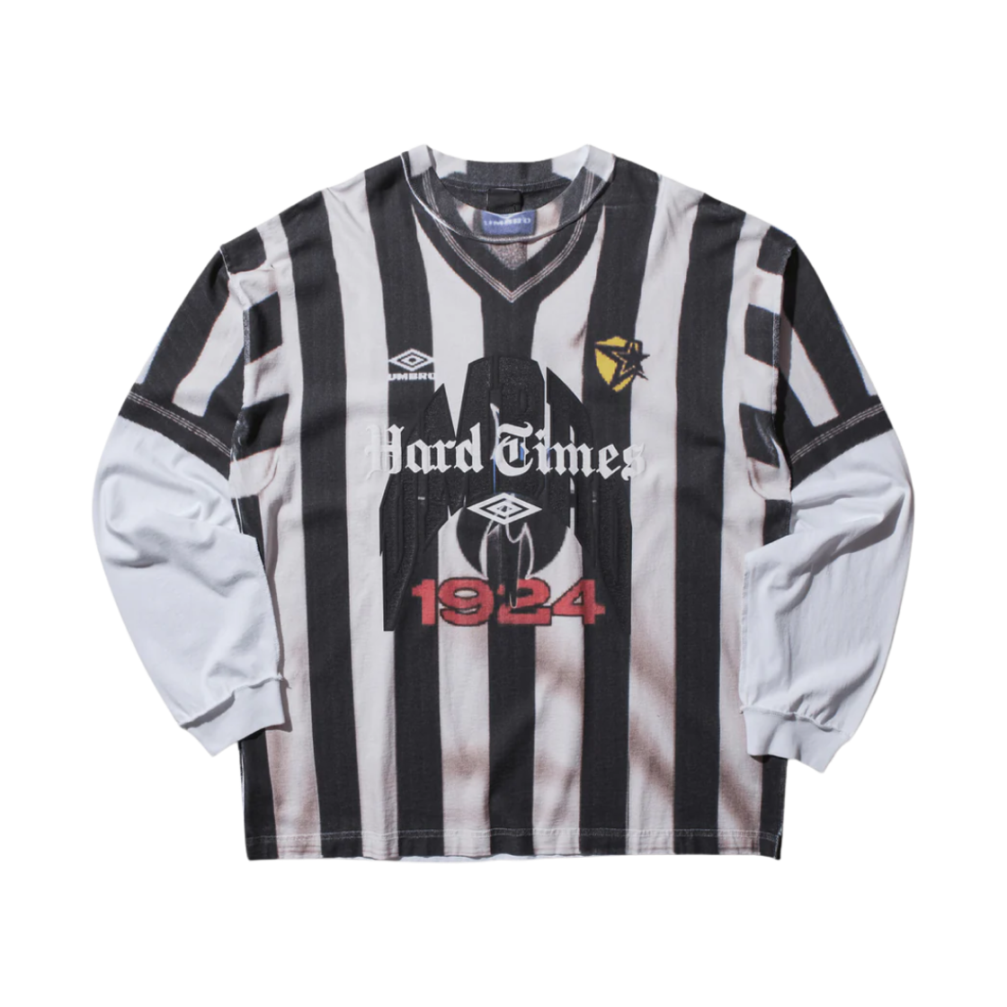 UBMW0235JY60 Umbro x Slam Jam Censored Inside Out Long Sleeve T-Shirt White