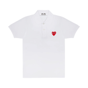 Play Comme des Garcons Red Heart Polo Shirt White