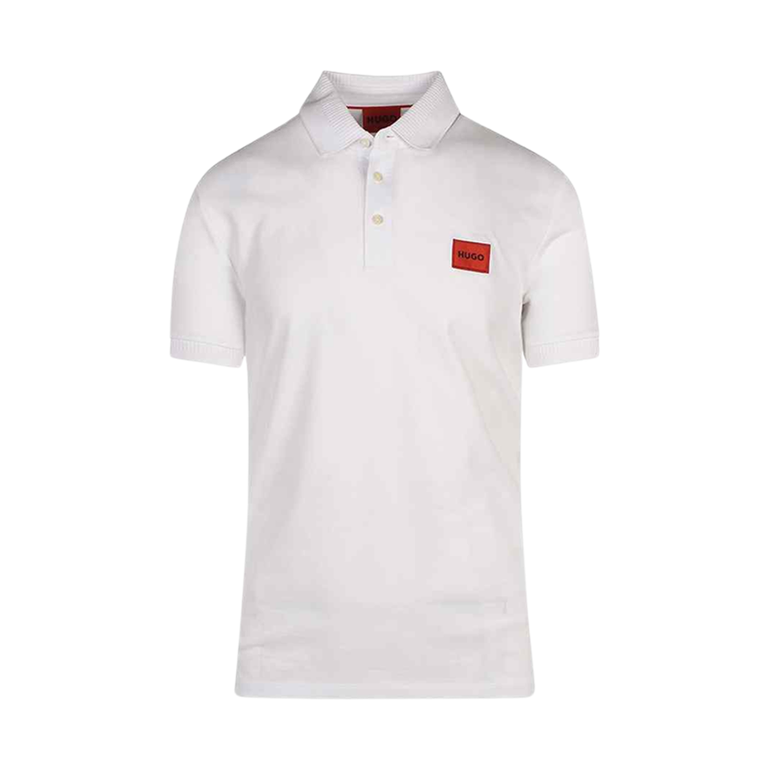 50466202-100 Hugo Boss Cotton Pique Slim Fit Polo T-Shirt with Logo Label White
