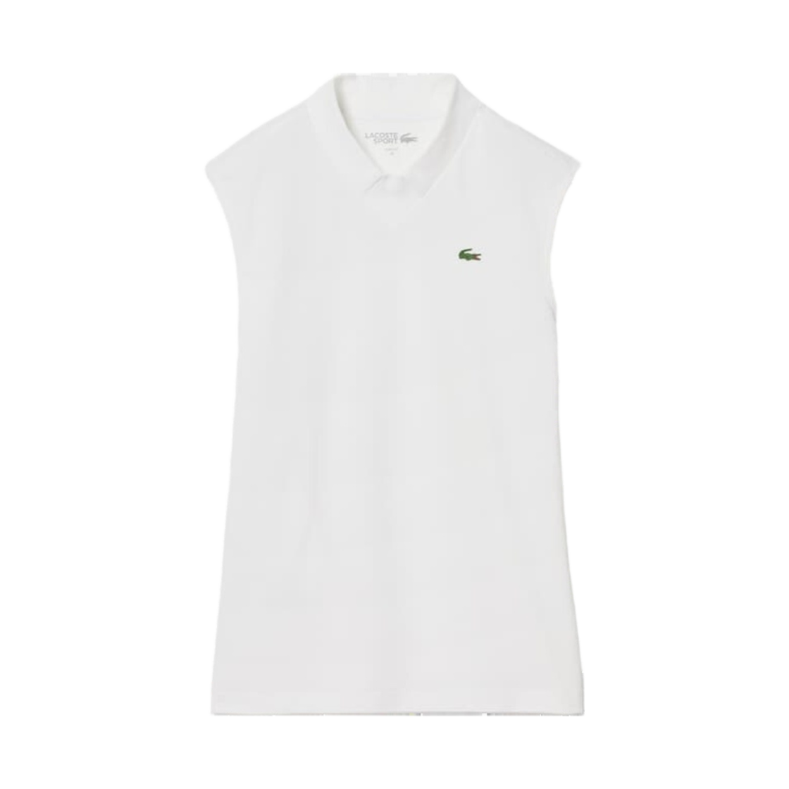 (W) 라코스테 슬리브리스 골프 폴로 화이트((W) Lacoste Sleeveless Golf Polo White) - 1