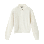Wooyoungmi High Neck Zipup Sweater White - 24FW