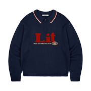 Cactusdonutmarket Lit Half Zip Sweater Navy