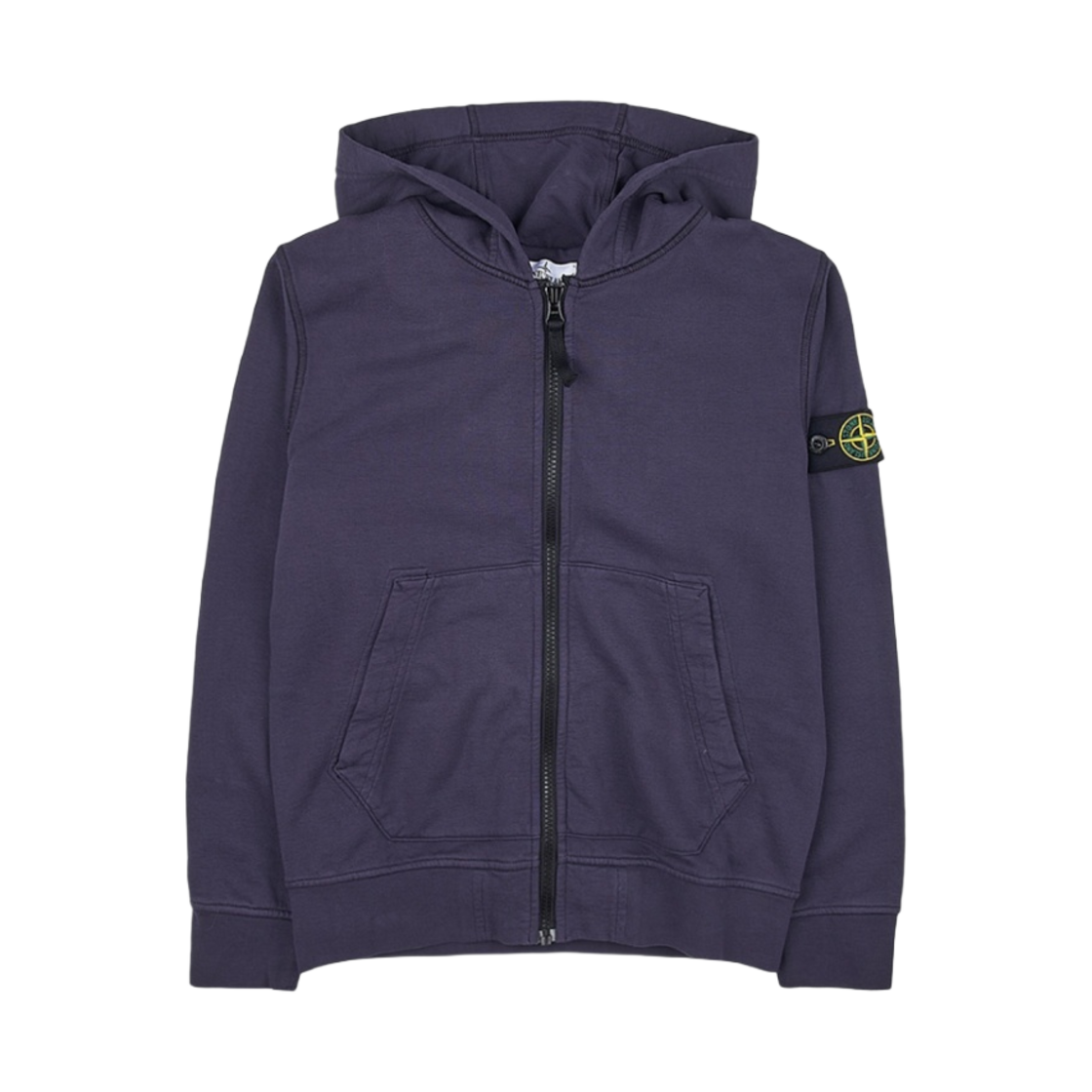 781660740-V0026 (Kids) Stone Island 60740 Cotton Fleece Full Zip Hooded Sweatshirt Ink Blue - 23SS