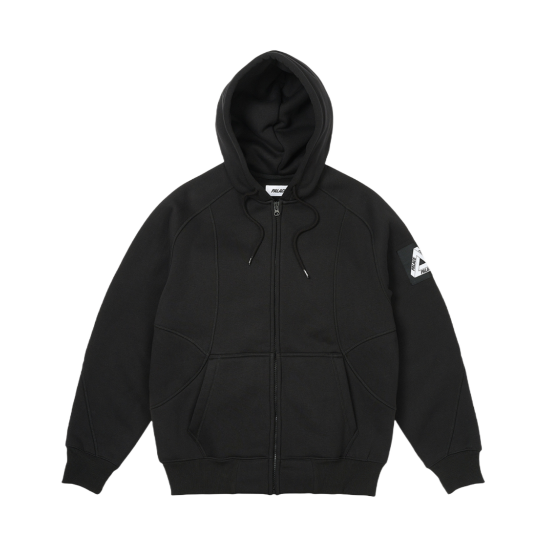 팔라스 본디드 쉐르파 집 후드 블랙 - 24SS(Palace Bonded Sherpa Zip Hood Black - 24SS) - 1