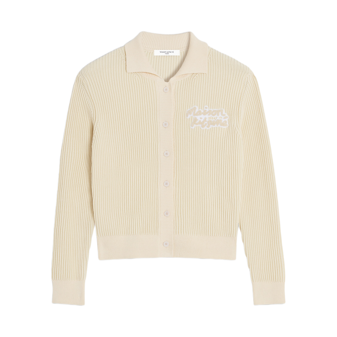 OW00506KT1126-0134 (W) Maison Kitsune Handwriting Ribbed Comfort Cardigan Marble