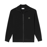 Lacoste High-Neck Zip-Up Cardigan Black