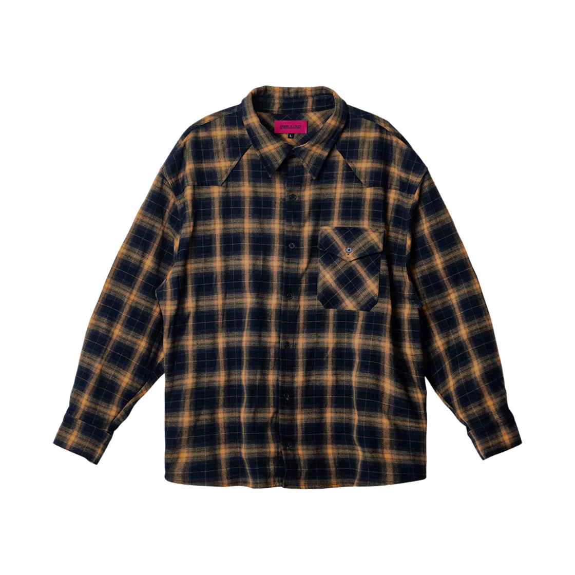 WL243WSH01UORG MELLOW Bergamot Loose Fit Check Shirts Orange