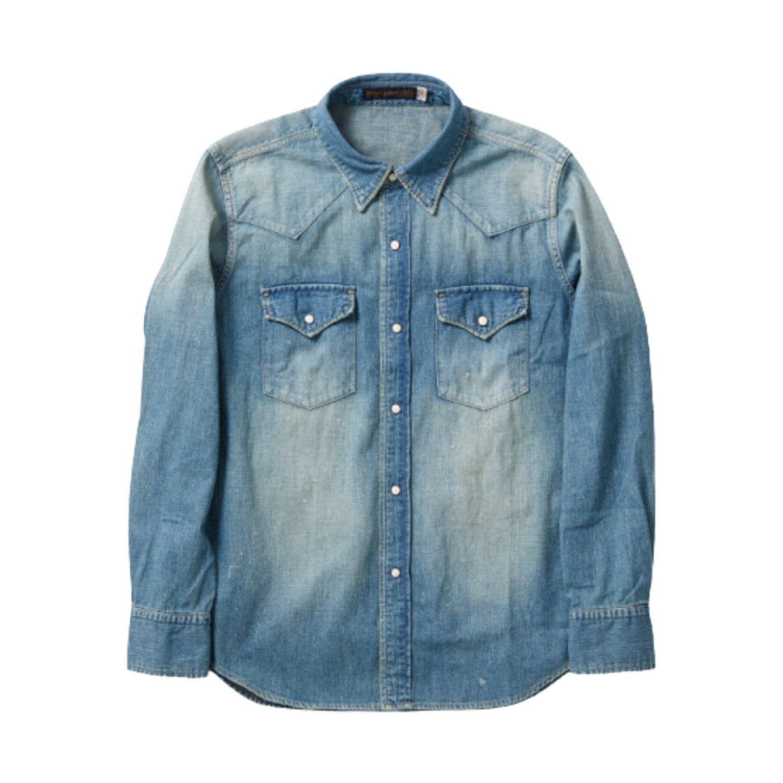 풀카운트 데님 웨스턴 셔츠 핸드 워시 인디고 블루(Fullcount Denim Western Shirt Hand Wash Indigo Blue)