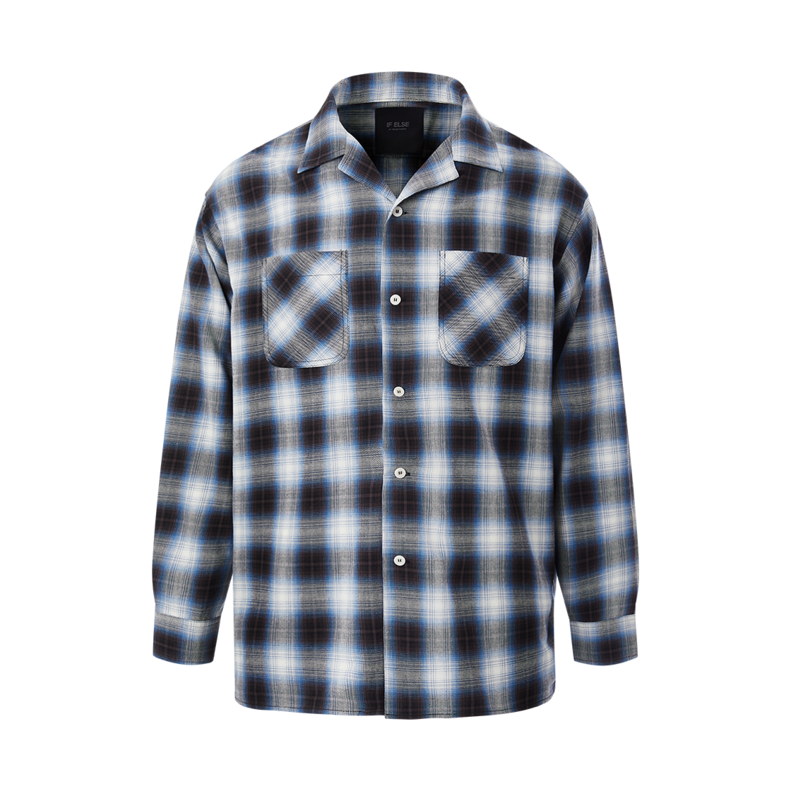 이프엘스 옴브레 체크 사이드 집업 셔츠 블루(If Else Hombre Side Zip Shirt Blue)