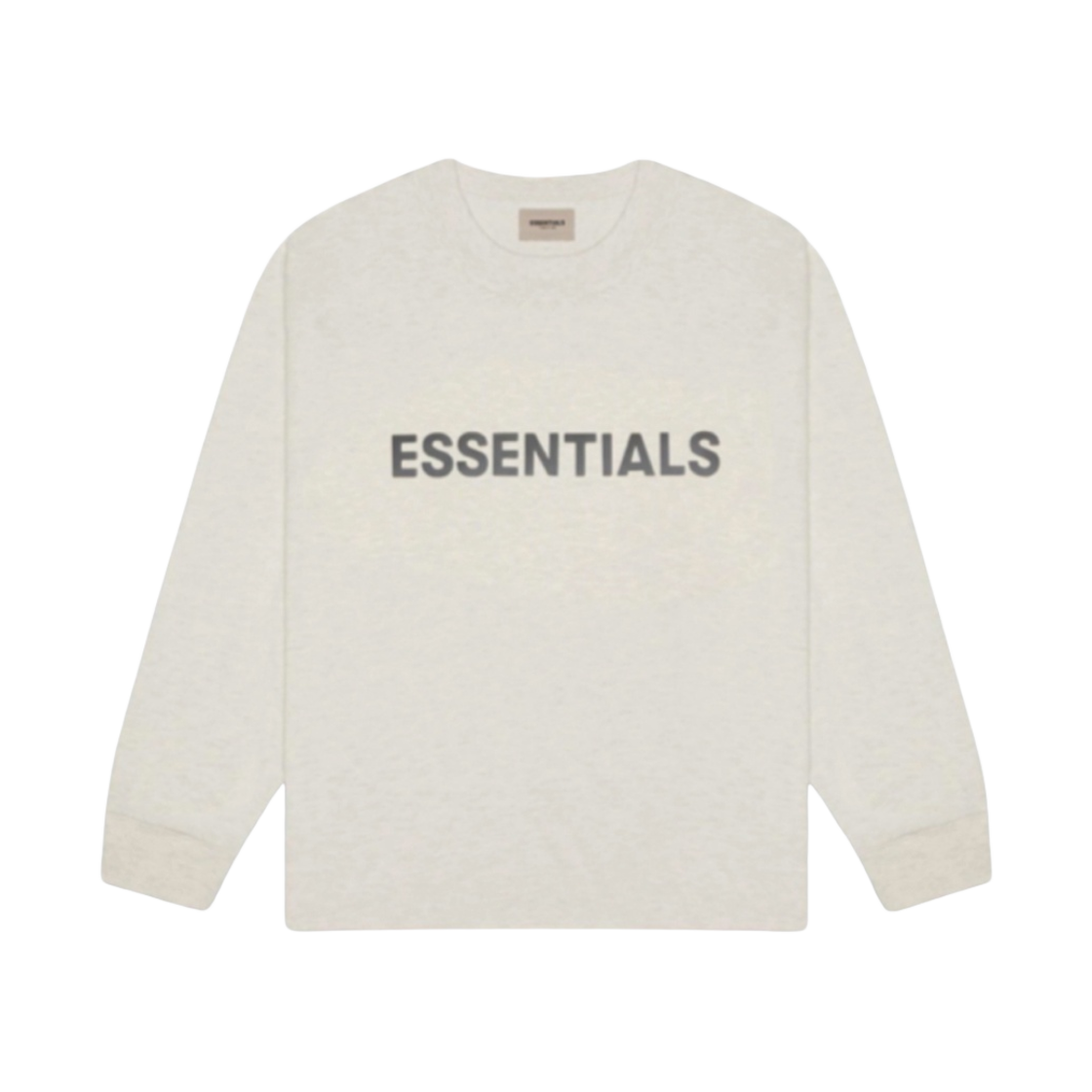 에센셜 3D 실리콘 아플리케 박시 롱슬리브 티셔츠 오트밀/오트밀 헤더/라이트 헤더 오트밀 2020