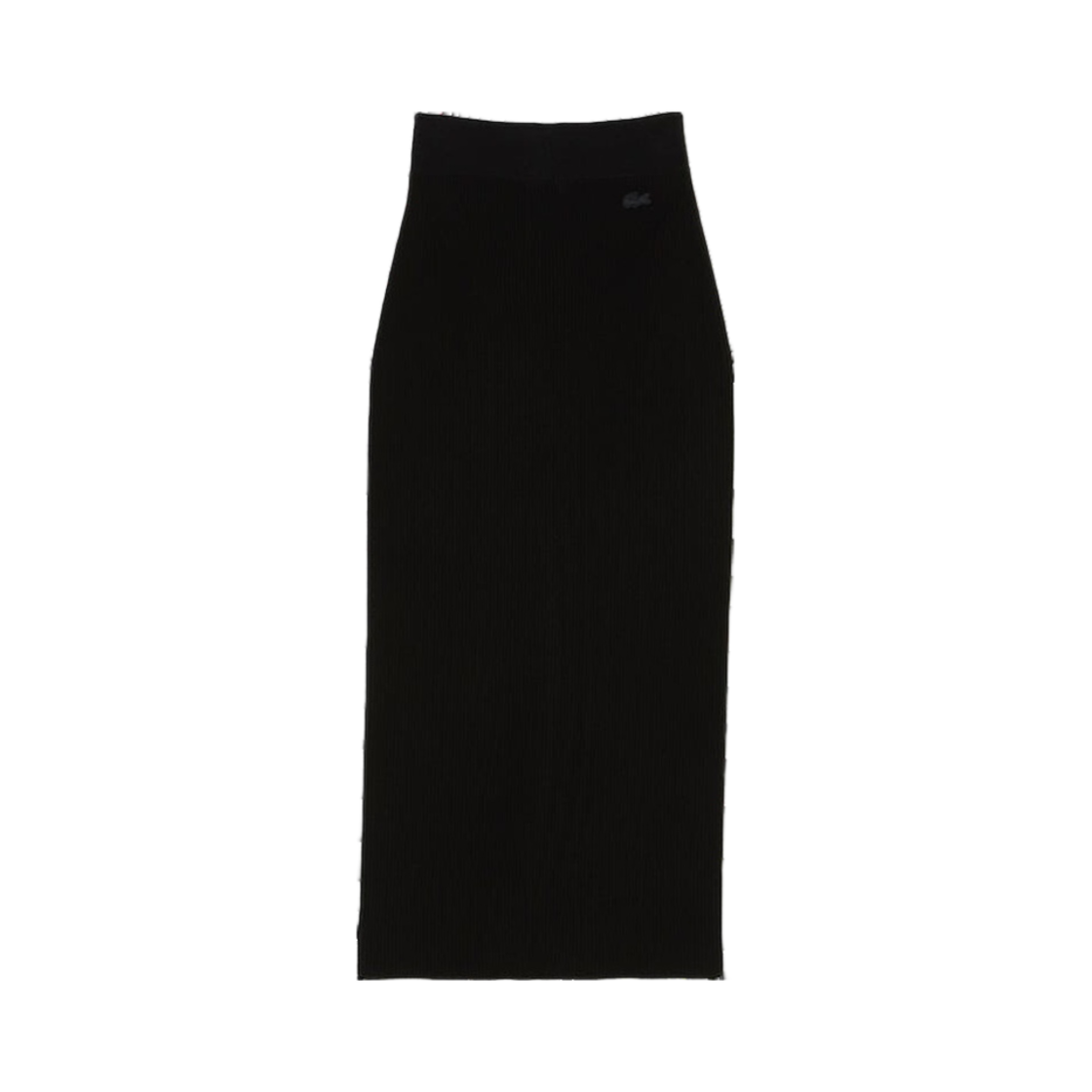 (W) 라코스테 립드 스웨터 스커트 블랙((W) Lacoste Ribbed Sweater Skirt Black) - 1