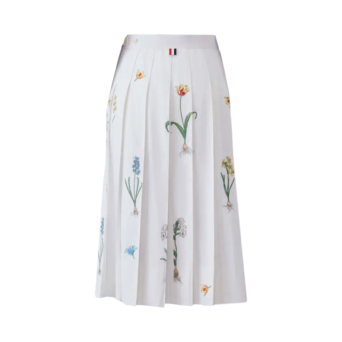 (W) 톰브라운 플라워 자수 미디 스커트 화이트((W) Thom Browne Flower Embroidery Midi Skirt White) - 2