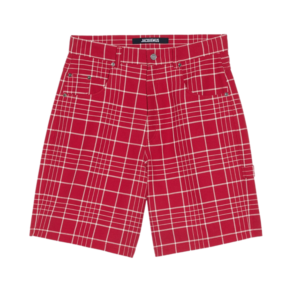 자크뮈스 르 숏 파니 체크 버뮤다 쇼츠 자카드 체크 다크 레드(Jacquemus Le Short Panni Checked Bermuda Shorts Jacquard Check Dark Red) - 1
