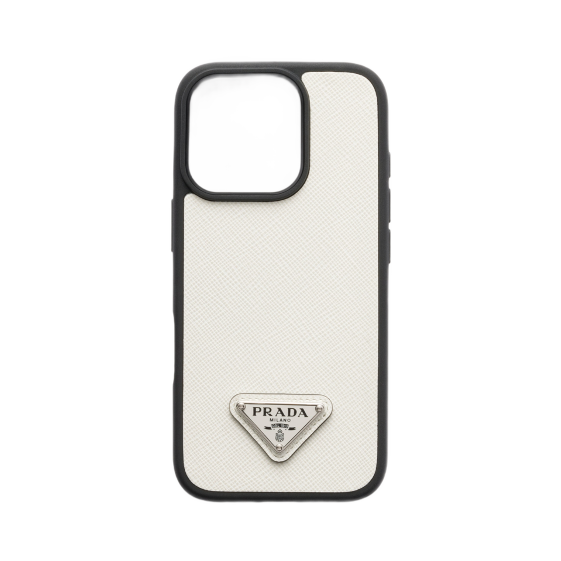 프라다 사피아노 레더 케이스 아이폰 16 프로 화이트(Prada Saffiano Leather Case For iPhone 16 Pro White)