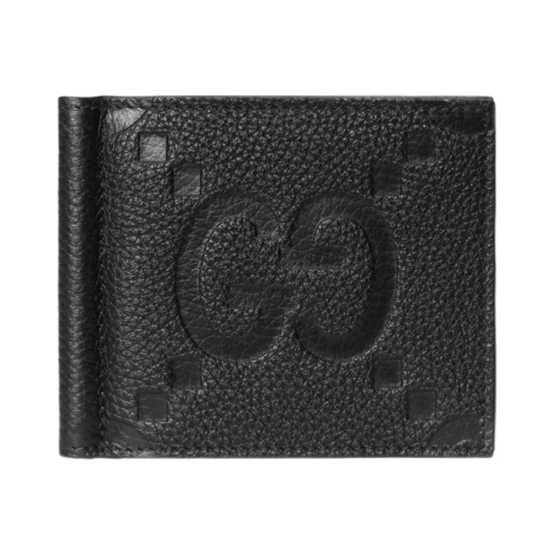 구찌 점보 GG 머니 클립 블랙 레더(Gucci Jumbo GG Money Clip Black Leather) - 1