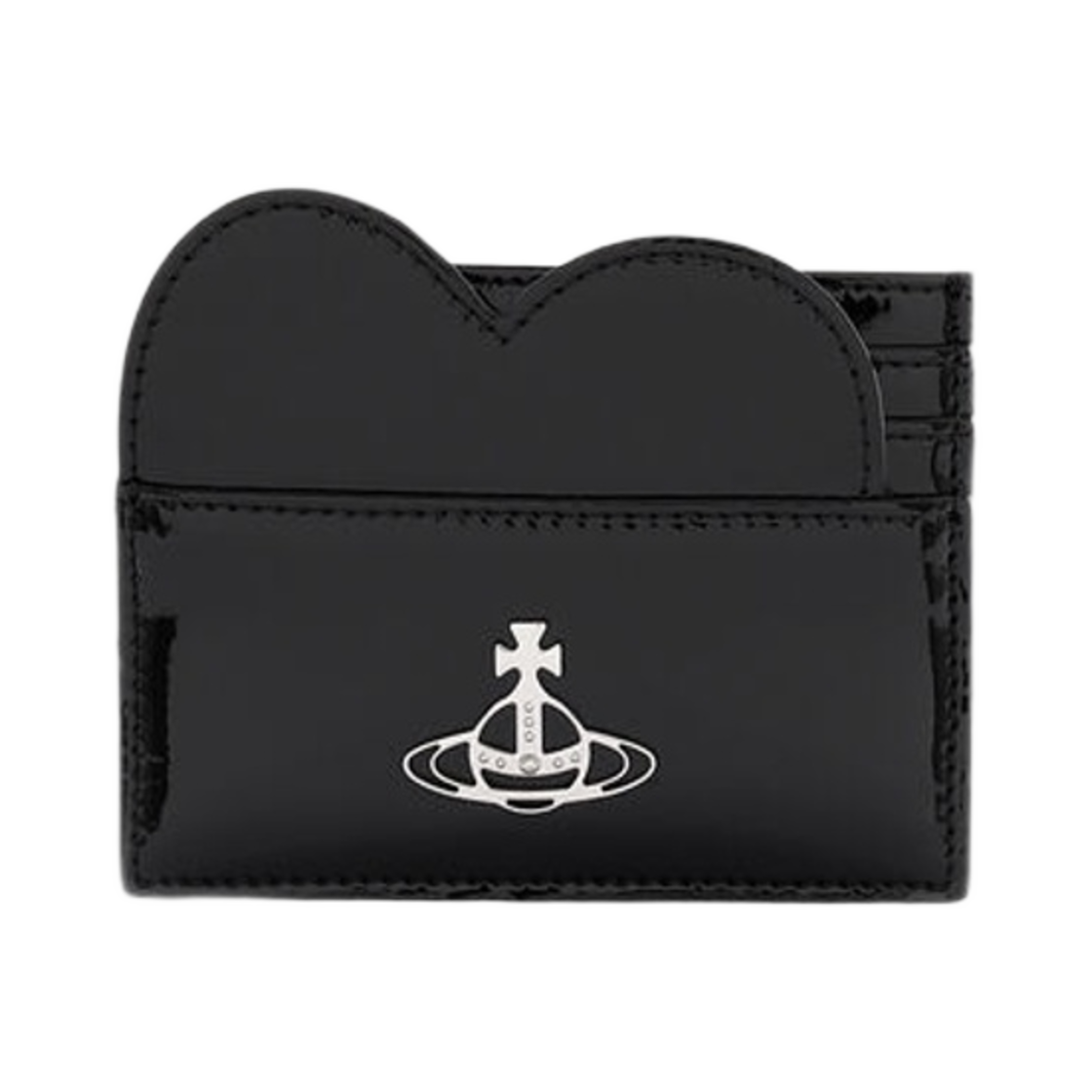비비안 웨스트우드 샤이니 페이턴트 하트 카드 홀더 블랙(Vivienne Westwood Shiny Patent Heart Card Holder Black) - 1