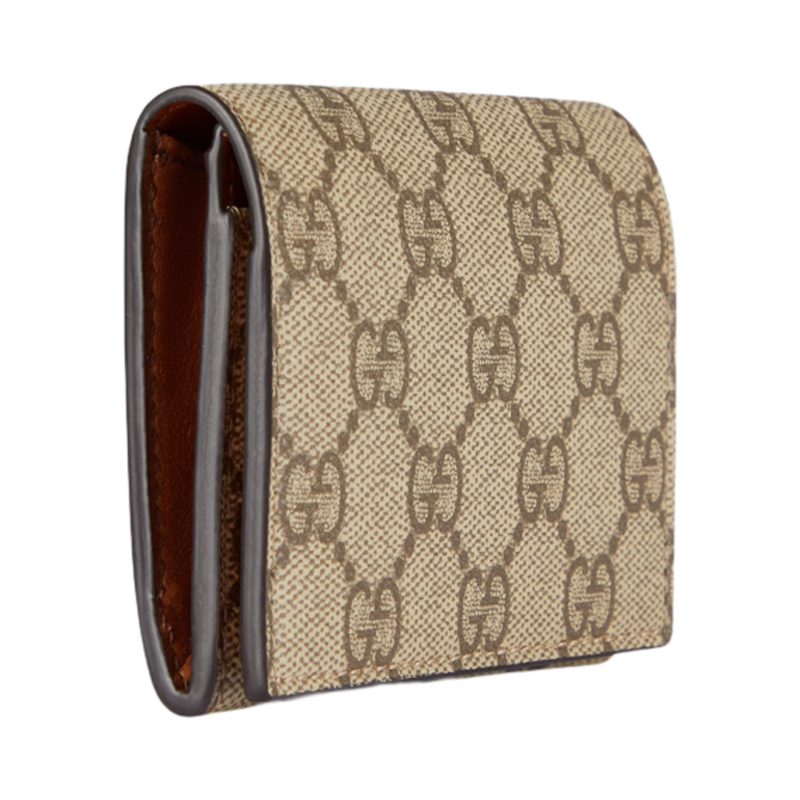 구찌 GG 엠블럼 반지갑 카드 케이스 베이지 다크 브라운(Gucci GG Emblem Bi-Fold Card Case Beige Dark Brown) - 2
