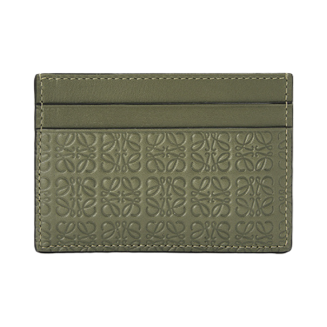 로에베 리피트 플레인 카드 홀더 인 엠보스 실크 카프스킨 아보카도 그린(Loewe Repeat Plain Card Holder in Embossed Silk Calfskin Avocado Green) - 2