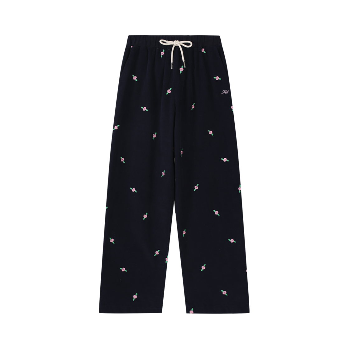 네이비 로즈 엠브로이더리 코튼 밴딩 팬츠 네이비(Neib Rose Embroidery Cotton Banding Pants Navy)
