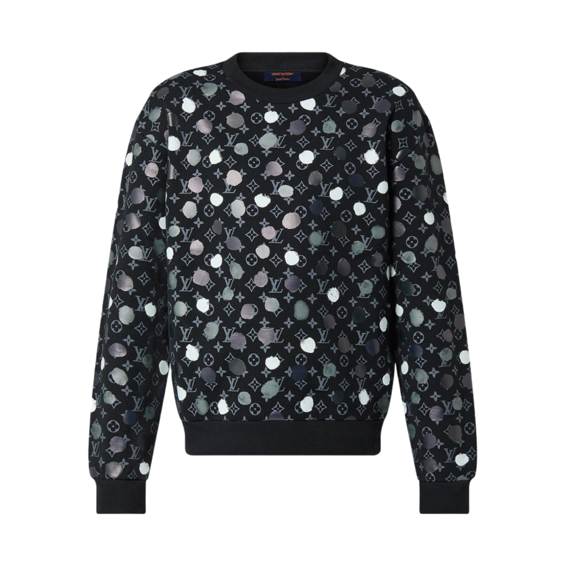 루이비통 x 야요이 쿠사마 페인티드 닷 프린티드 크루넥 블랙