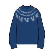 (W) Uniqlo x JW Anderson Jacquard Crew Neck Long Sleeve Sweater Blue