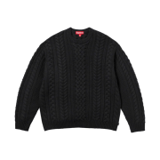 Supreme Applique Cable Knit Sweater Black - 23FW