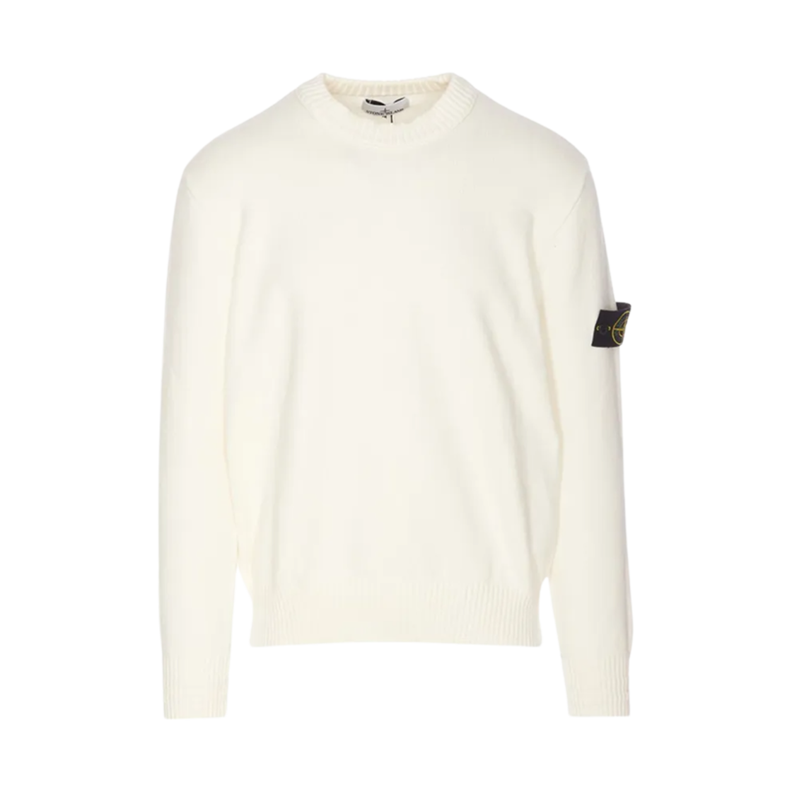 8115506A2-V0099 Stone Island 506A2 Winter Cotton Loose Fit Crewneck Sweater Natural White - 24FW