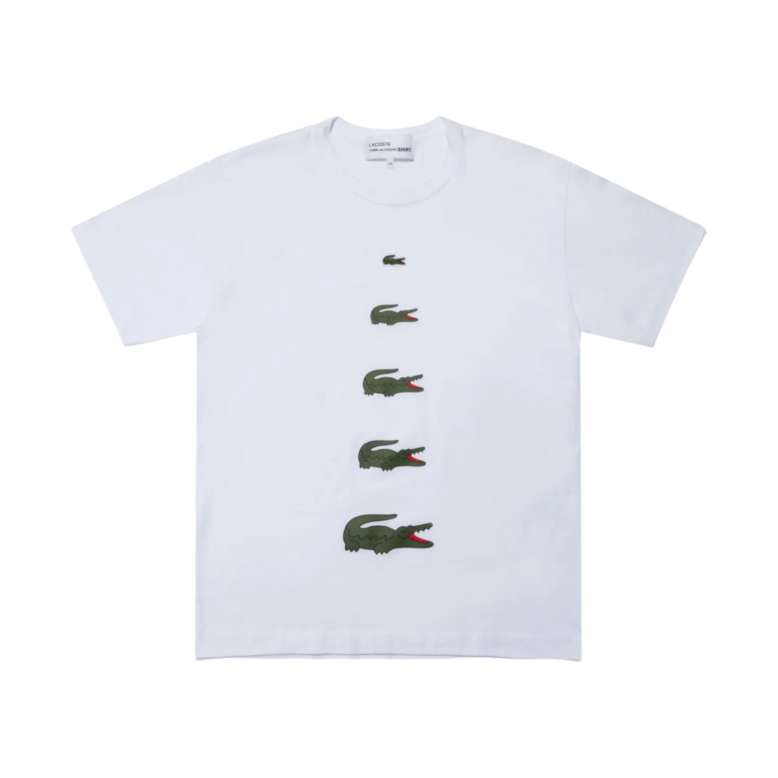 꼼데가르송 셔츠 x 라코스테 프린트 티셔츠 화이트(Comme des Garcons Shirt x Lacoste Printed T-Shirt White)